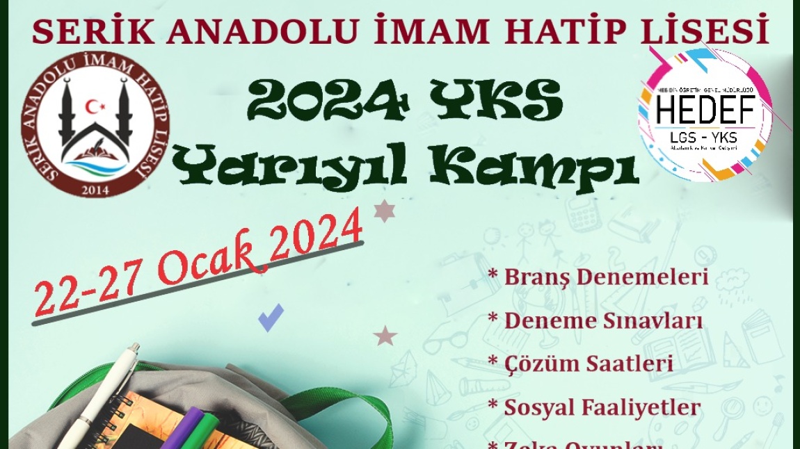 HEDEF YKS 2024 YARIYIL TYT KAMPIMIZ BAŞLIYOR
